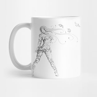 bird woman abstract art Mug